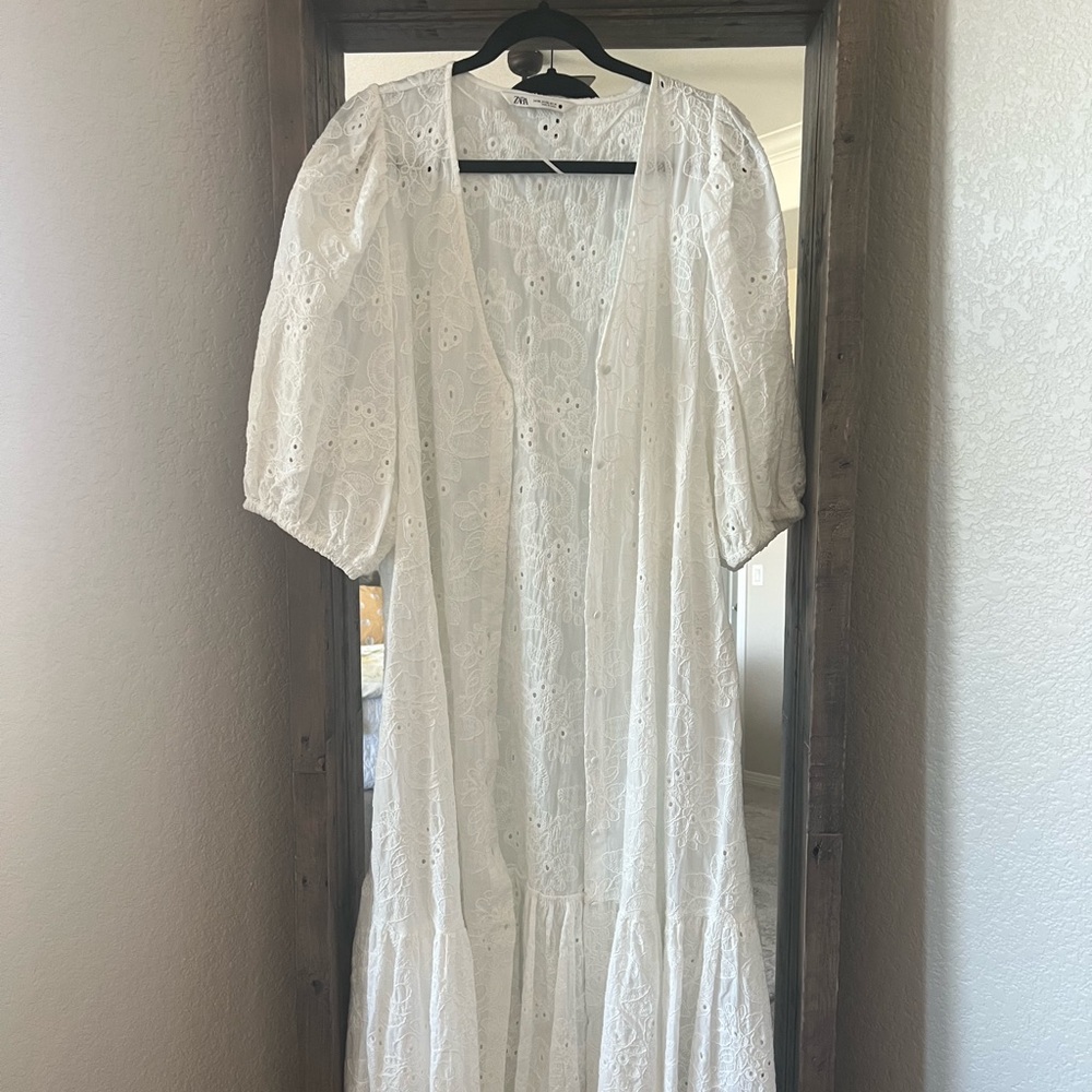 Eyelet open maxi dress
